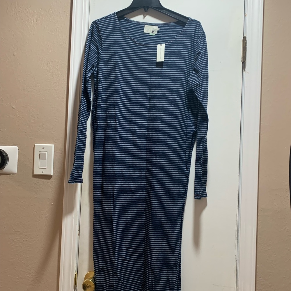 NWT Saturday Sunday Striped Dress With High Side Slits Size L